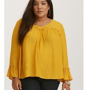 Torrid Mustard Babydoll Blouse